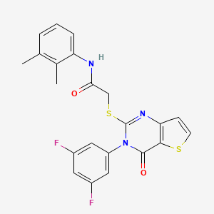 molecular formula C22H17F2N3O2S2 B2549228 2-{[3-(3,5-difluorophenyl)-4-oxo-3,4-dihydrothieno[3,2-d]pyrimidin-2-yl]sulfanyl}-N-(2,3-dimethylphenyl)acetamide CAS No. 1260935-02-1