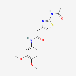 2-(2-acetamidothiazol-4-yl)-N-(3,4-dimethoxyphenyl)acetamide