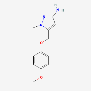 molecular formula C12H15N3O2 B2549238 5-[(4-methoxyphenoxy)methyl]-1-methyl-1H-pyrazol-3-amine CAS No. 1856029-38-3