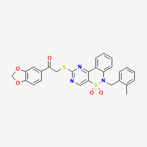 1-(1,3-benzodioxol-5-yl)-2-{[6-(2-methylbenzyl)-5,5-dioxido-6H-pyrimido[5,4-c][2,1]benzothiazin-2-yl]thio}ethanone