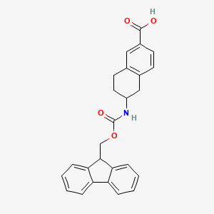 molecular formula C26H23NO4 B2549241 6-(9H-Fluoren-9-ylmethoxycarbonylamino)-5,6,7,8-tetrahydronaphthalene-2-carboxylic acid CAS No. 2460757-72-4