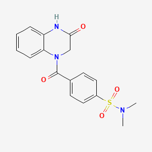 molecular formula C17H17N3O4S B2549245 N,N-dimethyl-4-(3-oxo-1,2,3,4-tetrahydroquinoxaline-1-carbonyl)benzenesulfonamide CAS No. 941935-44-0