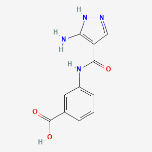 molecular formula C11H10N4O3 B2549246 3-{[(3-amino-1H-pyrazol-4-yl)carbonyl]amino}benzoic acid CAS No. 1285162-30-2