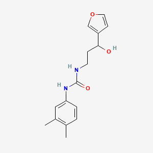 molecular formula C16H20N2O3 B2549247 1-(3,4-Dimethylphenyl)-3-(3-(furan-3-yl)-3-hydroxypropyl)urea CAS No. 1428355-39-8