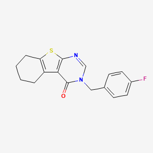 molecular formula C17H15FN2OS B2549255 3-(4-fluorobenzyl)-5,6,7,8-tetrahydro[1]benzothieno[2,3-d]pyrimidin-4(3H)-one CAS No. 146071-05-8