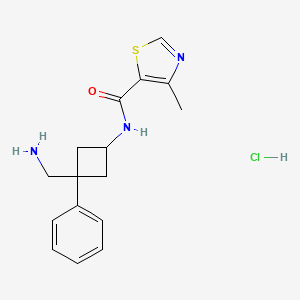 N-[3-(Aminomethyl)-3-phenylcyclobutyl]-4-methyl-1,3-thiazole-5-carboxamide;hydrochloride