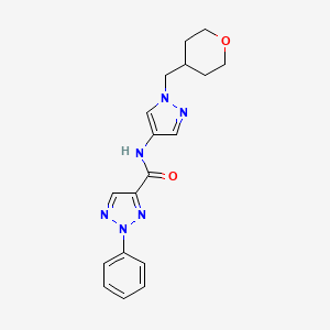 2-phenyl-N-(1-((tetrahydro-2H-pyran-4-yl)methyl)-1H-pyrazol-4-yl)-2H-1,2,3-triazole-4-carboxamide