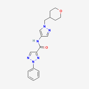 molecular formula C18H20N6O2 B2549268 N-{1-[(oxan-4-yl)methyl]-1H-pyrazol-4-yl}-2-phenyl-2H-1,2,3-triazole-4-carboxamide CAS No. 1705711-73-4