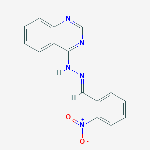 molecular formula C15H11N5O2 B254927 N-[(E)-(2-nitrophenyl)methylideneamino]quinazolin-4-amine 