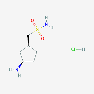molecular formula C6H15ClN2O2S B2549275 [(1S,3R)-3-Aminocyclopentyl]methanesulfonamide;hydrochloride CAS No. 2155840-49-4
