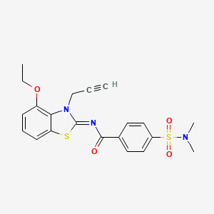 molecular formula C21H21N3O4S2 B2549281 4-(dimethylsulfamoyl)-N-(4-ethoxy-3-prop-2-ynyl-1,3-benzothiazol-2-ylidene)benzamide CAS No. 868377-43-9