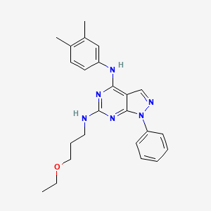 molecular formula C24H28N6O B2549289 N~4~-(3,4-dimethylphenyl)-N~6~-(3-ethoxypropyl)-1-phenyl-1H-pyrazolo[3,4-d]pyrimidine-4,6-diamine CAS No. 955304-79-7