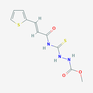 molecular formula C10H11N3O3S2 B254929 Methyl 2-({[3-(2-thienyl)acryloyl]amino}carbothioyl)hydrazinecarboxylate 