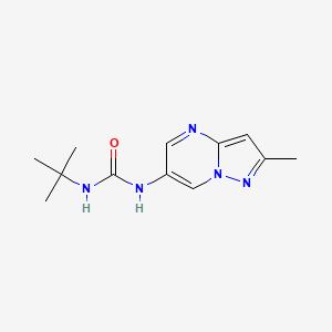 molecular formula C12H17N5O B2549295 1-(叔丁基)-3-(2-甲基吡唑并[1,5-a]嘧啶-6-基)脲 CAS No. 1788843-86-6