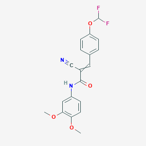 molecular formula C19H16F2N2O4 B2549298 2-cyano-3-[4-(difluoromethoxy)phenyl]-N-(3,4-dimethoxyphenyl)prop-2-enamide CAS No. 852868-47-4