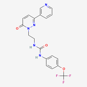 molecular formula C19H16F3N5O3 B2549300 1-(2-(6-oxo-3-(pyridin-3-yl)pyridazin-1(6H)-yl)ethyl)-3-(4-(trifluoromethoxy)phenyl)urea CAS No. 1105208-30-7