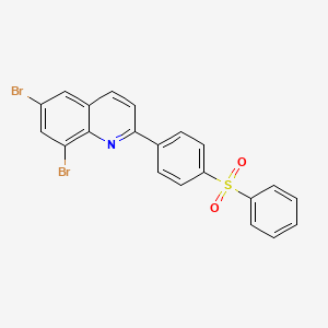 2-[4-(Benzenesulfonyl)phenyl]-6,8-dibromoquinoline