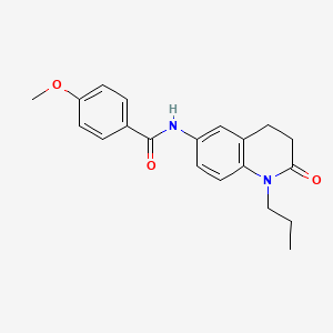 molecular formula C20H22N2O3 B2549317 4-methoxy-N-(2-oxo-1-propyl-1,2,3,4-tetrahydroquinolin-6-yl)benzamide CAS No. 954704-14-4