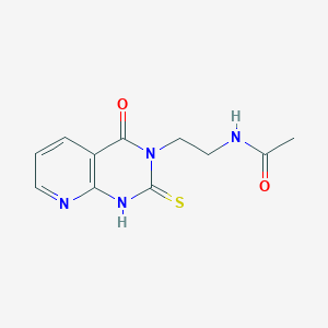 molecular formula C11H12N4O2S B2549319 N-[2-(4-氧代-2-硫代亚叉-1H-吡啶并[2,3-d]嘧啶-3-基)乙基]乙酰胺 CAS No. 688793-24-0
