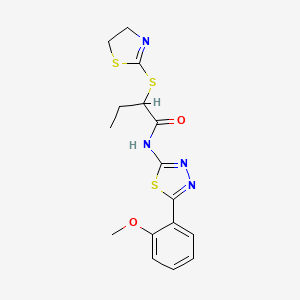 2-((4,5-dihydrothiazol-2-yl)thio)-N-(5-(2-methoxyphenyl)-1,3,4-thiadiazol-2-yl)butanamide