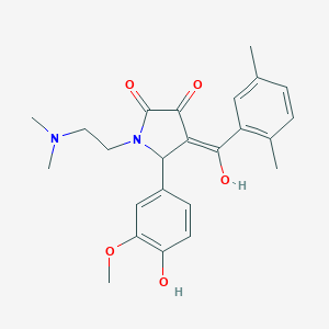 molecular formula C24H28N2O5 B254933 1-(2-Dimethylamino-ethyl)-4-(2,5-dimethyl-benzoyl)-3-hydroxy-5-(4-hydroxy-3-methoxy-phenyl)-1,5-dihydro-pyrrol-2-one 