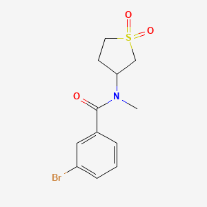 molecular formula C12H14BrNO3S B2549332 3-bromo-N-(1,1-dioxidotetrahydrothiophen-3-yl)-N-methylbenzamide CAS No. 896020-98-7