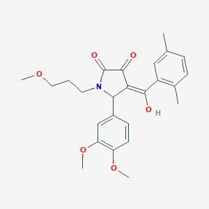 molecular formula C25H29NO6 B254934 5-(3,4-dimethoxyphenyl)-4-(2,5-dimethylbenzoyl)-3-hydroxy-1-(3-methoxypropyl)-1,5-dihydro-2H-pyrrol-2-one 