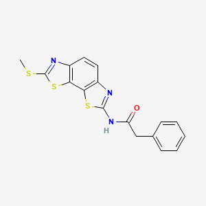 molecular formula C17H13N3OS3 B2549344 N-(2-甲基硫代-[1,3]噻唑并[4,5-g][1,3]苯并噻唑-7-基)-2-苯乙酰胺 CAS No. 477503-58-5