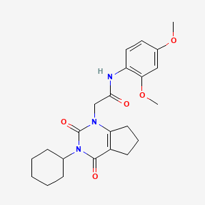 2-(3-cyclohexyl-2,4-dioxo-2,3,4,5,6,7-hexahydro-1H-cyclopenta[d]pyrimidin-1-yl)-N-(2,4-dimethoxyphenyl)acetamide