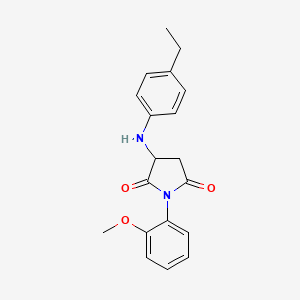 molecular formula C19H20N2O3 B2549348 3-[(4-Ethylphenyl)amino]-1-(2-methoxyphenyl)pyrrolidine-2,5-dione CAS No. 1009689-36-4