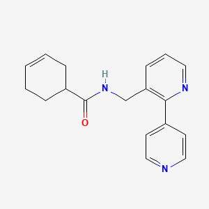 molecular formula C18H19N3O B2549354 N-([2,4'-bipyridin]-3-ylmethyl)cyclohex-3-enecarboxamide CAS No. 2034577-56-3