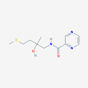 molecular formula C11H17N3O2S B2549355 N-(2-hydroxy-2-methyl-4-(methylthio)butyl)pyrazine-2-carboxamide CAS No. 1396790-55-8
