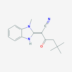 molecular formula C16H19N3O B254937 (2E)-5,5-dimethyl-2-(3-methyl-1H-benzimidazol-2-ylidene)-3-oxohexanenitrile 