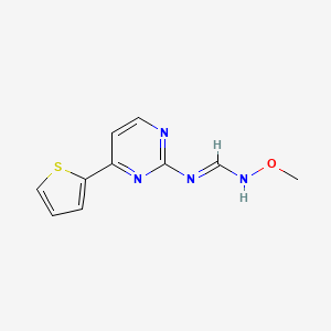 molecular formula C10H10N4OS B2549388 (E)-N'-methoxy-N-[4-(thiophen-2-yl)pyrimidin-2-yl]methanimidamide CAS No. 865660-29-3