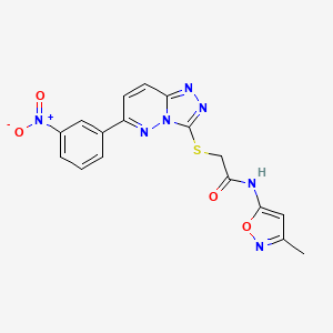 molecular formula C17H13N7O4S B2549391 N-(3-methylisoxazol-5-yl)-2-((6-(3-nitrophenyl)-[1,2,4]triazolo[4,3-b]pyridazin-3-yl)thio)acetamide CAS No. 1203296-54-1