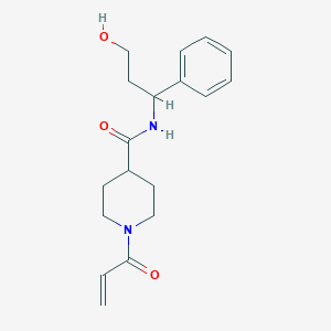 N-(3-Hydroxy-1-phenylpropyl)-1-prop-2-enoylpiperidine-4-carboxamide