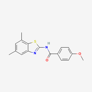molecular formula C17H16N2O2S B2549400 N-(5,7-dimethyl-1,3-benzothiazol-2-yl)-4-methoxybenzamide CAS No. 897617-96-8