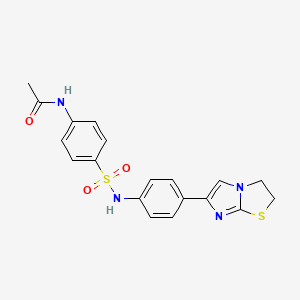 molecular formula C19H18N4O3S2 B2549401 N-(4-(N-(4-(2,3-dihydroimidazo[2,1-b]thiazol-6-yl)phenyl)sulfamoyl)phenyl)acetamide CAS No. 893986-66-8