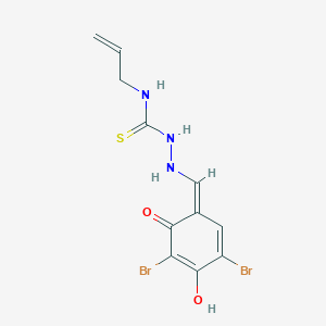 molecular formula C11H11Br2N3O2S B254942 1-[[(Z)-(3,5-dibromo-4-hydroxy-6-oxocyclohexa-2,4-dien-1-ylidene)methyl]amino]-3-prop-2-enylthiourea 