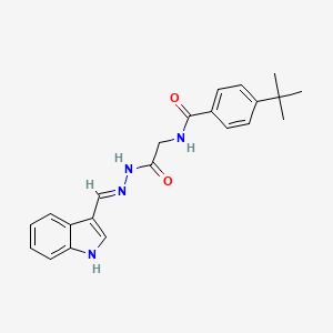 molecular formula C22H24N4O2 B2549422 (E)-N-(2-(2-((1H-indol-3-yl)methylene)hydrazinyl)-2-oxoethyl)-4-(tert-butyl)benzamide CAS No. 391891-97-7