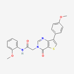 molecular formula C22H19N3O4S B2549423 N-(2-methoxyphenyl)-2-[7-(4-methoxyphenyl)-4-oxothieno[3,2-d]pyrimidin-3(4H)-yl]acetamide CAS No. 1207026-10-5