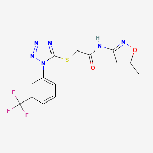 N-(5-methyl-1,2-oxazol-3-yl)-2-({1-[3-(trifluoromethyl)phenyl]-1H-tetrazol-5-yl}sulfanyl)acetamide