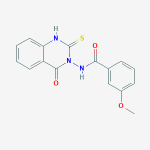 3-methoxy-N-(4-oxo-2-sulfanylquinazolin-3(4H)-yl)benzamide
