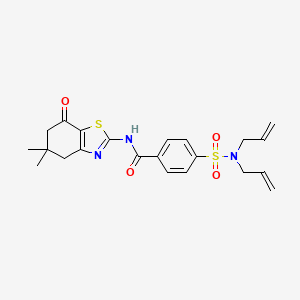 molecular formula C22H25N3O4S2 B2549438 4-(N,N-diallylsulfamoyl)-N-(5,5-dimethyl-7-oxo-4,5,6,7-tetrahydrobenzo[d]thiazol-2-yl)benzamide CAS No. 780805-96-1