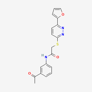 molecular formula C18H15N3O3S B2549446 N-(3-acetylphenyl)-2-[6-(furan-2-yl)pyridazin-3-yl]sulfanylacetamide CAS No. 872704-47-7