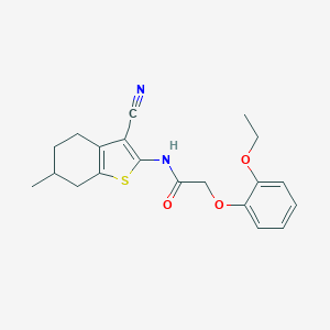 molecular formula C20H22N2O3S B254945 N-(3-cyano-6-methyl-4,5,6,7-tetrahydro-1-benzothien-2-yl)-2-(2-ethoxyphenoxy)acetamide 