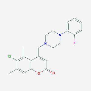 6-Chloro-4-[[4-(2-fluorophenyl)piperazin-1-yl]methyl]-5,7-dimethylchromen-2-one