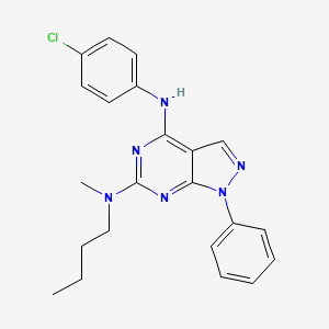 molecular formula C22H23ClN6 B2549475 N6-butyl-N4-(4-chlorophenyl)-N6-methyl-1-phenyl-1H-pyrazolo[3,4-d]pyrimidine-4,6-diamine CAS No. 946296-91-9