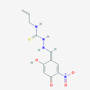 molecular formula C11H12N4O4S B254948 1-[[(Z)-(2-hydroxy-5-nitro-4-oxocyclohexa-2,5-dien-1-ylidene)methyl]amino]-3-prop-2-enylthiourea 