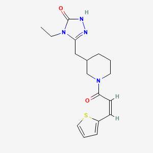 molecular formula C17H22N4O2S B2549481 (Z)-4-ethyl-3-((1-(3-(thiophen-2-yl)acryloyl)piperidin-3-yl)methyl)-1H-1,2,4-triazol-5(4H)-one CAS No. 2035005-05-9